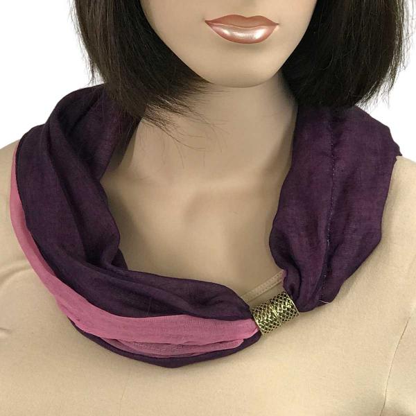 Wholesale 3296 Magnetic Clasp Scarves (Two Layer) #14 Purple - Pink - 
