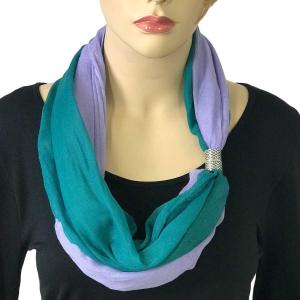 3296 Magnetic Clasp Scarves (Two Layer) #16 Teal - Lilac - 