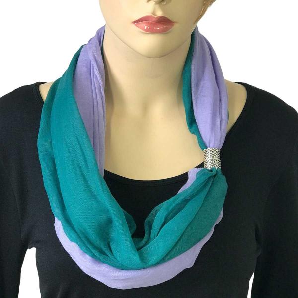 Wholesale 3296 Magnetic Clasp Scarves (Two Layer) #16 Teal - Lilac - 