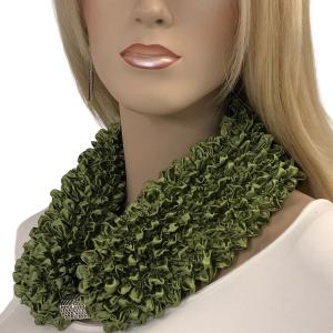 Magnetic Clasp Scarves - Coin + Bubble Satin 3302 #25 LEAF GREEN Magnetic Clasp Scarf - Bubble Satin - 