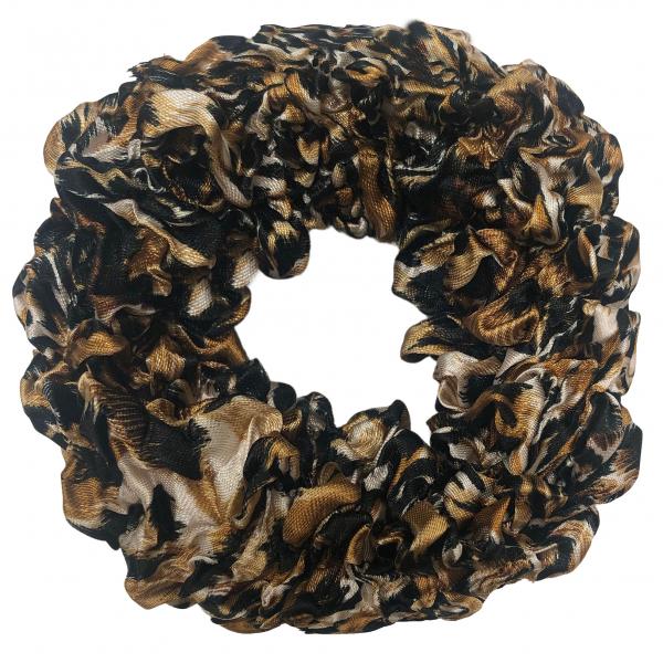 wholesale 1432 Scrunchies - Bubble Satin (Jelly Donuts)  LEOPARD Satin (Jelly Donut) Scrunchie - 