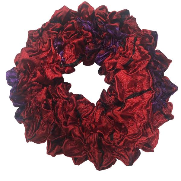 wholesale 1432 Scrunchies - Bubble Satin (Jelly Donuts)  RED GARDEN Satin (Jelly Donut) Scrunchie. MB - 