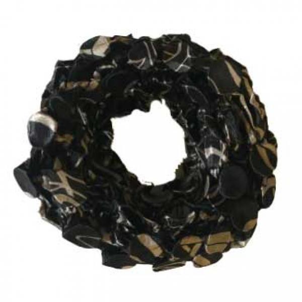 wholesale Scrunchies - Bubble Satin (Jelly Donuts)  #51 African Taupe Black Coin - 