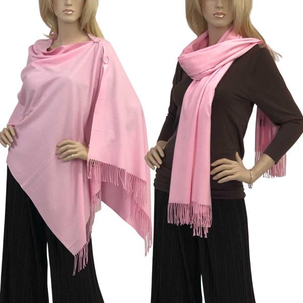wholesale 624 - Cashmere Feel Wooden Button Shawls  #03 Light Pink with Pink Wooden Buttons  - 