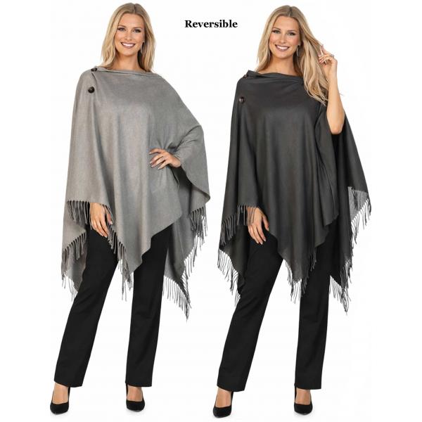 wholesale 624 - Cashmere Feel Wooden Button Shawls  624 - #31R Taupe/Deep Brown<br>
Reversible Cashmere Feel<br> Wooden Button Shawl
 - 