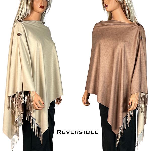 wholesale 624 - Cashmere Feel Wooden Button Shawls  624 - #35 Tan/Nutmeg<br>
Reversible Cashmere Feel<br> Wooden Button Shawl
 - 