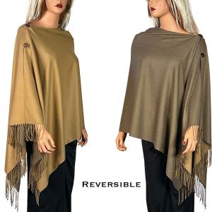 Wholesale  624 - #14R Camel/Brown<br>
Reversible Cashmere Feel<br> Wooden Button Shawl
 - 