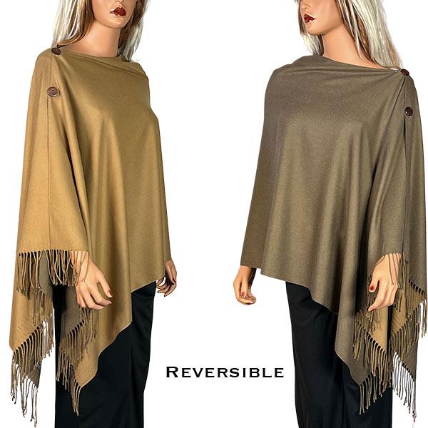 wholesale 624 - Cashmere Feel Wooden Button Shawls  624 - #14R Camel/Brown<br>
Reversible Cashmere Feel<br> Wooden Button Shawl
 - 