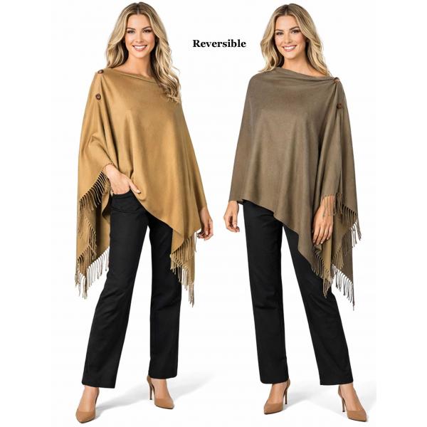 wholesale 624 - Cashmere Feel Wooden Button Shawls  624 - #14R Camel/Brown<br>
Reversible Cashmere Feel<br> Wooden Button Shawl
 - 