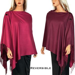 Wholesale  624 - #03R Berry/Wine<br>
Reversible Cashmere Feel<br> Wooden Button Shawl
 - 