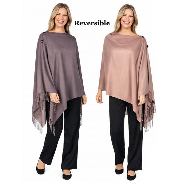 wholesale 624 - Cashmere Feel Wooden Button Shawls  624 - #15R Brown/Peanut<br>
Reversible Cashmere Feel<br> Wooden Button Shawl
 - 