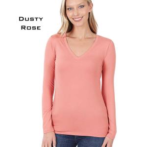 Wholesale  DUSTY ROSE V-Neck Long Sleeve Top 2054  - 2X