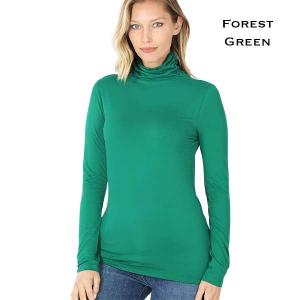 Brushed Fiber - Ruched Turtleneck Long Sleeve 2055 FOREST GREEN Ruched Turtleneck Long Sleeve 2055 - Medium