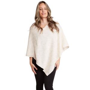 1691 - Tweed Ponchos 1691 - Ivory<br> Mottled Tweed Poncho  - One Size Fits All