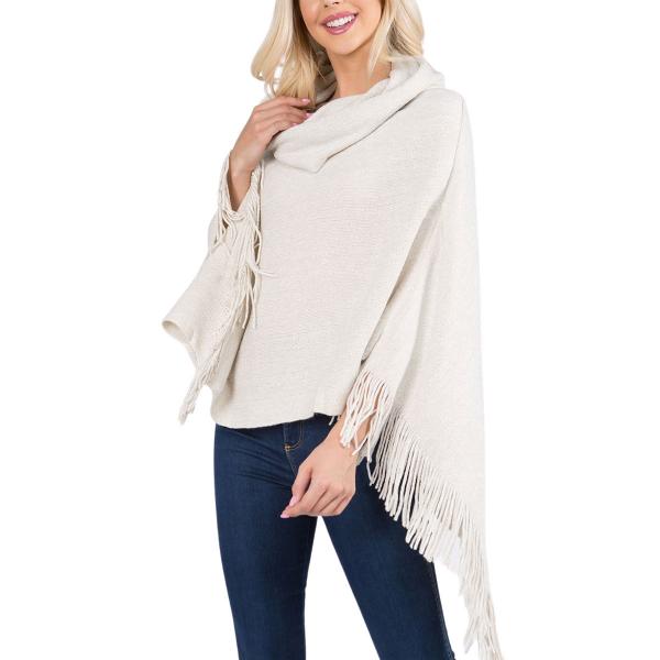 wholesale 20D7 - Cowl Neck w/ Lurex Sparkle Poncho20D7 Ivory Cowl Neck Sparkle Poncho 20D7* Our for the year, will get in 2022 - One Size Fits All