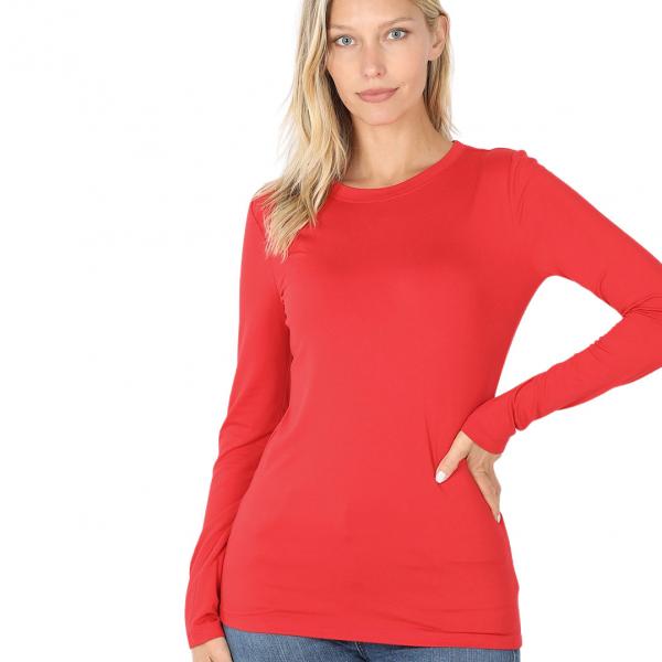 wholesale 2053 - Round Neck Long Sleeve Tops RUBY Brushed Fiber - Round Neck Long Sleeve 2053 - Medium