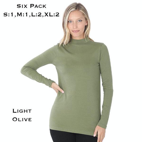 Wholesale Mock Turtleneck - Cotton Long Sleeve 1059 1059 - Light Olive<br>
Mock Turtleneck  - S:1,M:2,L:2,XL:1