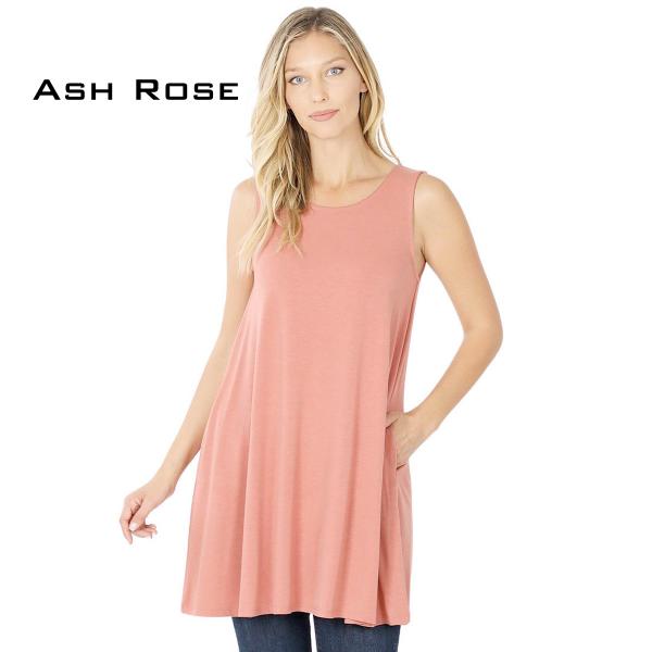 Wholesale 902/904 - Paisley Light Wool Scarves ASH ROSE - Round Neck Sleeveless Tunic w/ Pockets 9926P - Medium