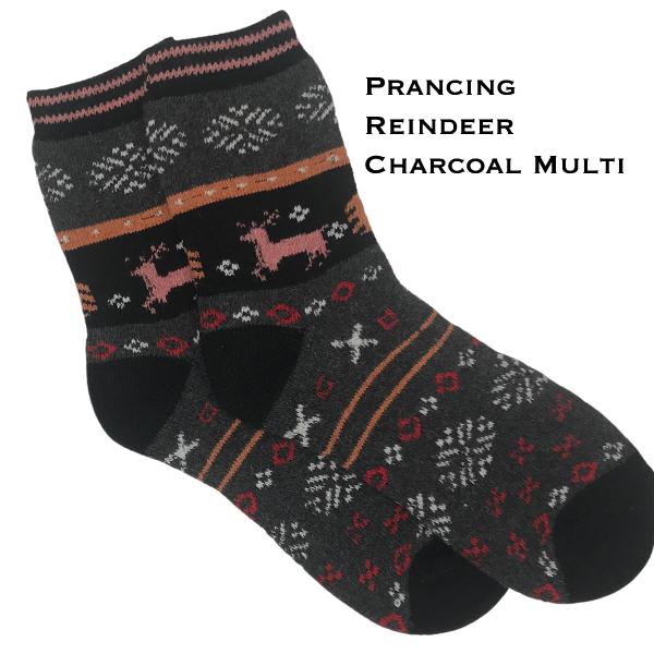 wholesale 1225 - Christmas Ideas  Prancing Reindeer - Charcoal Multi - Woman's 6-10