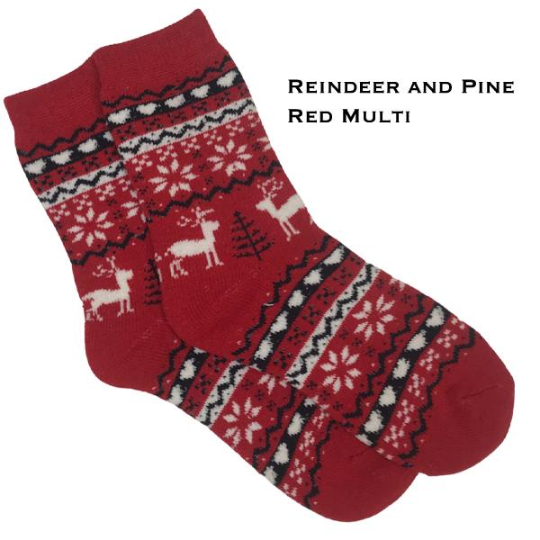 wholesale 1225 - Christmas Ideas  Reindeer and Pine - Red Multi - Woman's 6-10