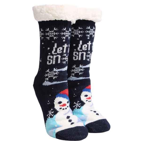 wholesale 1225 - Christmas Ideas  Christmas Pattern Non-Slip Sherpa Socks<br>
205 - 02 - Woman's 6-10