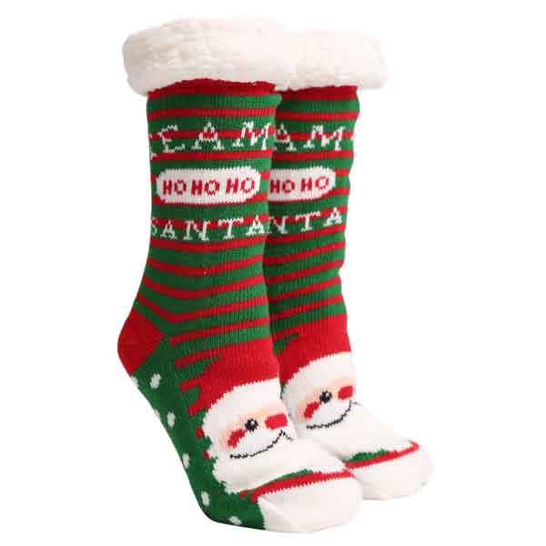 wholesale 1225 - Christmas Ideas  Christmas Pattern Non-Slip Sherpa Socks<br>
205 - 04 - Woman's 6-10