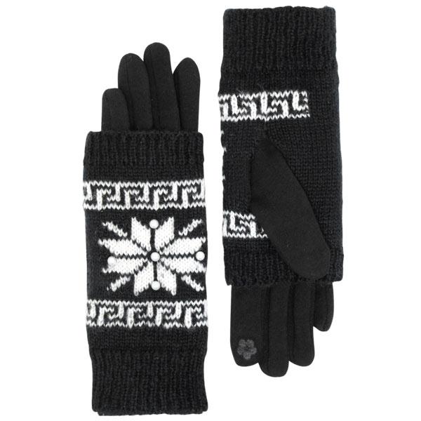 wholesale 1225 - Christmas Ideas  212 - Black<br>
Holiday 3 in 1 Gloves - One Size Fits Most