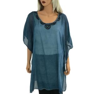 Kaftan Style Tops - Solid with Beading 0175 BLUE Kaftan Style Top - Solid with Beading 0175 - 