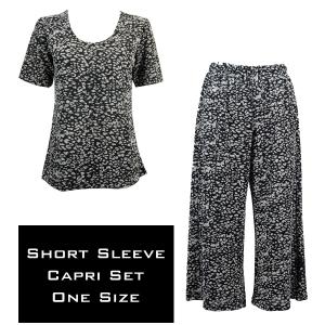 Wholesale 3429 - Slinky Short Sleeve Sets  LEOPARD BLACK AND WHITE - One Size Fits Most