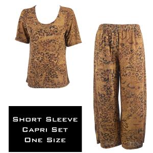 Wholesale 3429 - Slinky Short Sleeve Sets  LEOPARD - One Size Fits Most