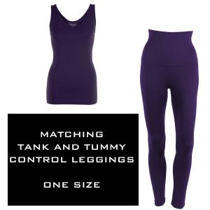3431 - SmoothWear - Tank and Leggings Sets PLUM - One Size Fits Most