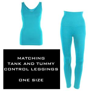 3431 - SmoothWear - Tank and Leggings Sets TURQUOISE - One Size Fits Most