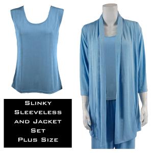 3432 - Slinky Jacket Set  LIGHT BLUE - XL-2X