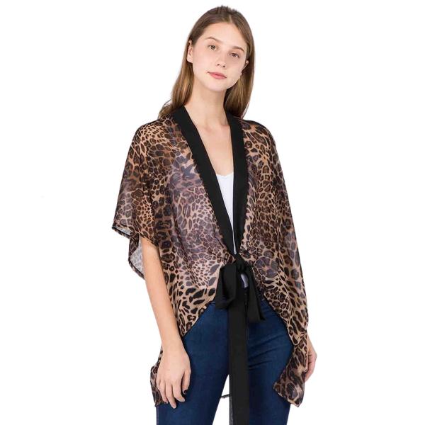 Wholesale Kimono - Leopard Print w/Tie 1C05 LEOPARD PRINT Kimono with Tie C105 - 