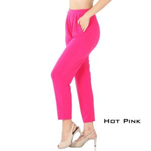 Wholesale  HOT PINK Ity Pleated Waist Pants w/ Side Pockets 10019 - Medium