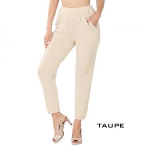 Wholesale  TAUPE Ity Pleated Waist Pants w/ Side Pockets 10019 - X-Large