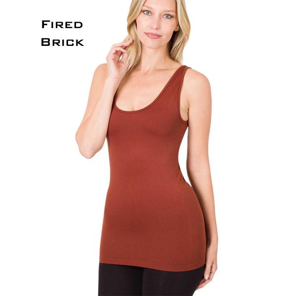 Wholesale 6700/6170 - Form Fit Seamless Tanks FIRED BRICK Scoop Neck Seamless Tank Top 6700 MB - L-XL