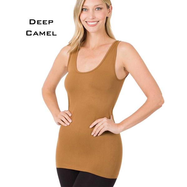 Wholesale 6700/6170 - Form Fit Seamless Tanks DEEP CAMEL Scoop Neck Seamless Tank Top 6700 MB - S-M