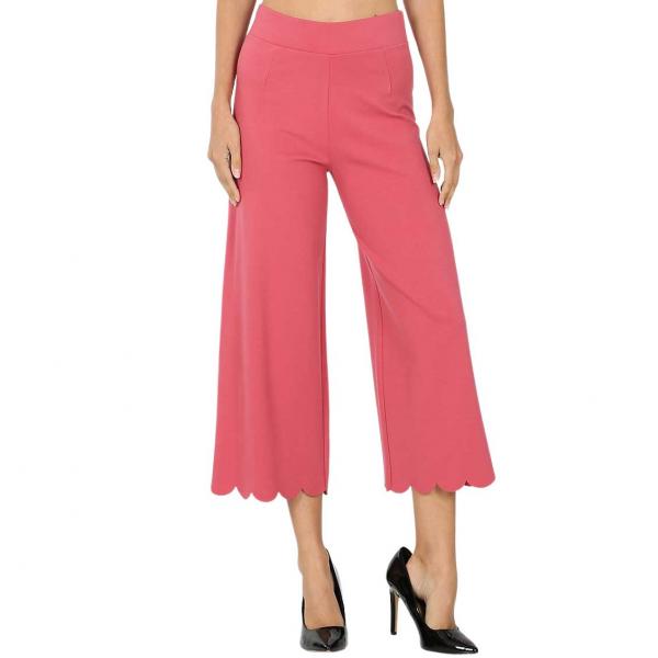 wholesale 2463 - Ponte Scallop Crop Pants ROSE Scallop Crop Pants 2463 - Small
