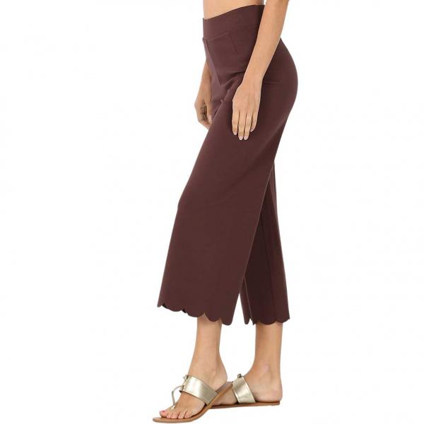 wholesale 2463 - Ponte Scallop Crop Pants AMERICANO Scallop Crop Pants 2463 - Large