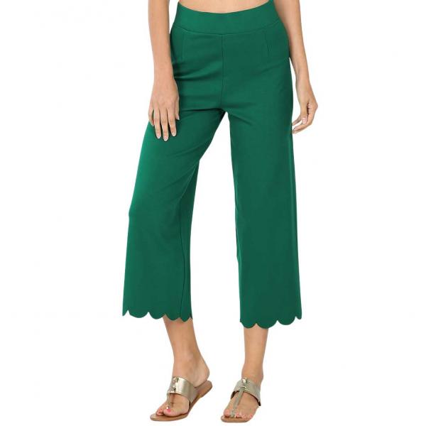 wholesale 2463 - Ponte Scallop Crop Pants FOREST Scallop Crop Pants 2463 - X-Large