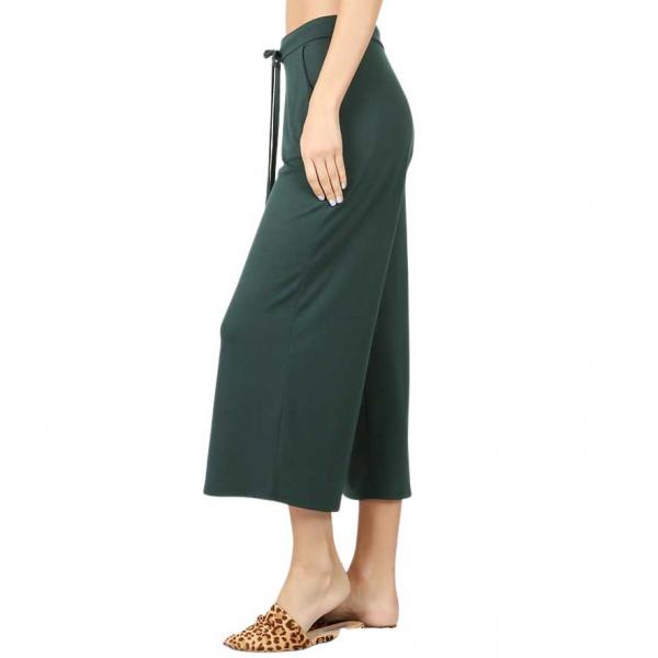 wholesale 1795 - Cropped Pants w/Drawstring Waist  HUNTER GREEN Cropped Pants w/Drawstring Waist 1795 - Small