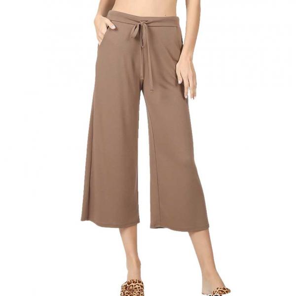 wholesale 1795 - Cropped Pants w/Drawstring Waist  MOCHA Cropped Pants w/Drawstring Waist 1795 - Large