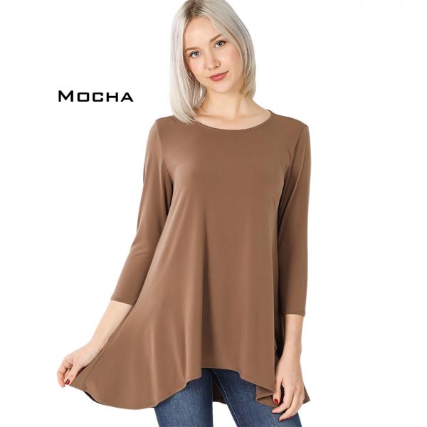 wholesale 2367 - Ity High-Low 3/4 Sleeve Top MOCHA High-Low 3/4 Sleeve Top 2367 - Small