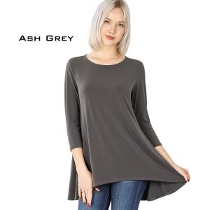 2367 - Ity High-Low 3/4 Sleeve Top ASH GREY Ity High-Low 3/4 Sleeve Top 2367 - Small