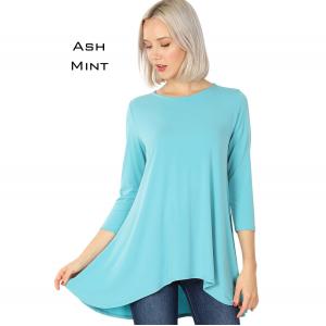 2367 - Ity High-Low 3/4 Sleeve Top ASH MINT High-Low 3/4 Sleeve Top 2367 - Small