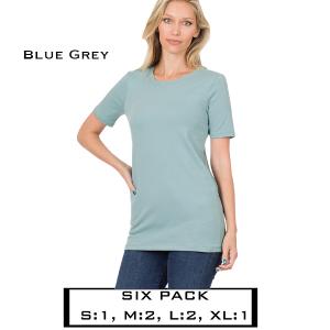 Wholesale  1008 - Blue Grey<br> 
(SIX PACK)  - S:1,M:1,L:2,XL:2