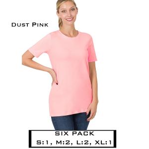 Wholesale  1008 - Dusty Pink<br> 
(SIX PACK)  - S:1,M:1,L:2,XL:2