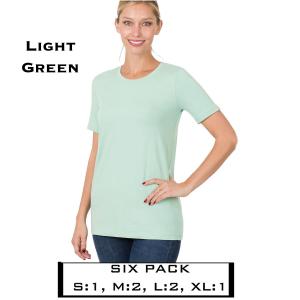Wholesale  1008 LIGHT GREEN <BR>SIX PACK - S:1,M:1,L:2,XL:2