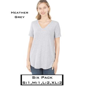 Wholesale  2104 - Heather Grey - Six Pack - S:1,M:1,L:2,XL:2